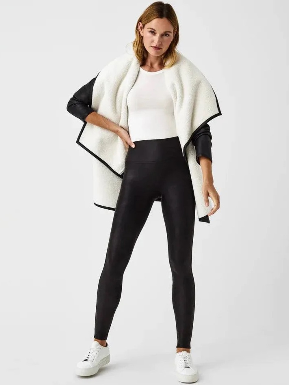 NWT Spanx Faux Leather Fleece Lined Leggings